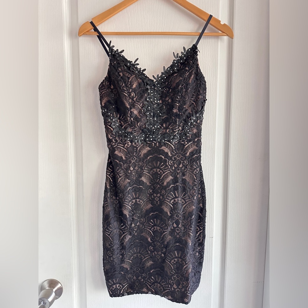 Black Lace Mini Dress